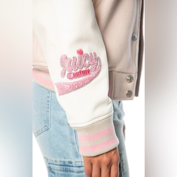 Juicy Couture Pink and Cream Varsity Jacket - Picture 3 of 7